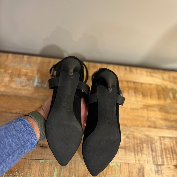 Joe's Jeans - Black Suede Ankle Strap Heel [Women - Size 8] - Picture 5 of 6